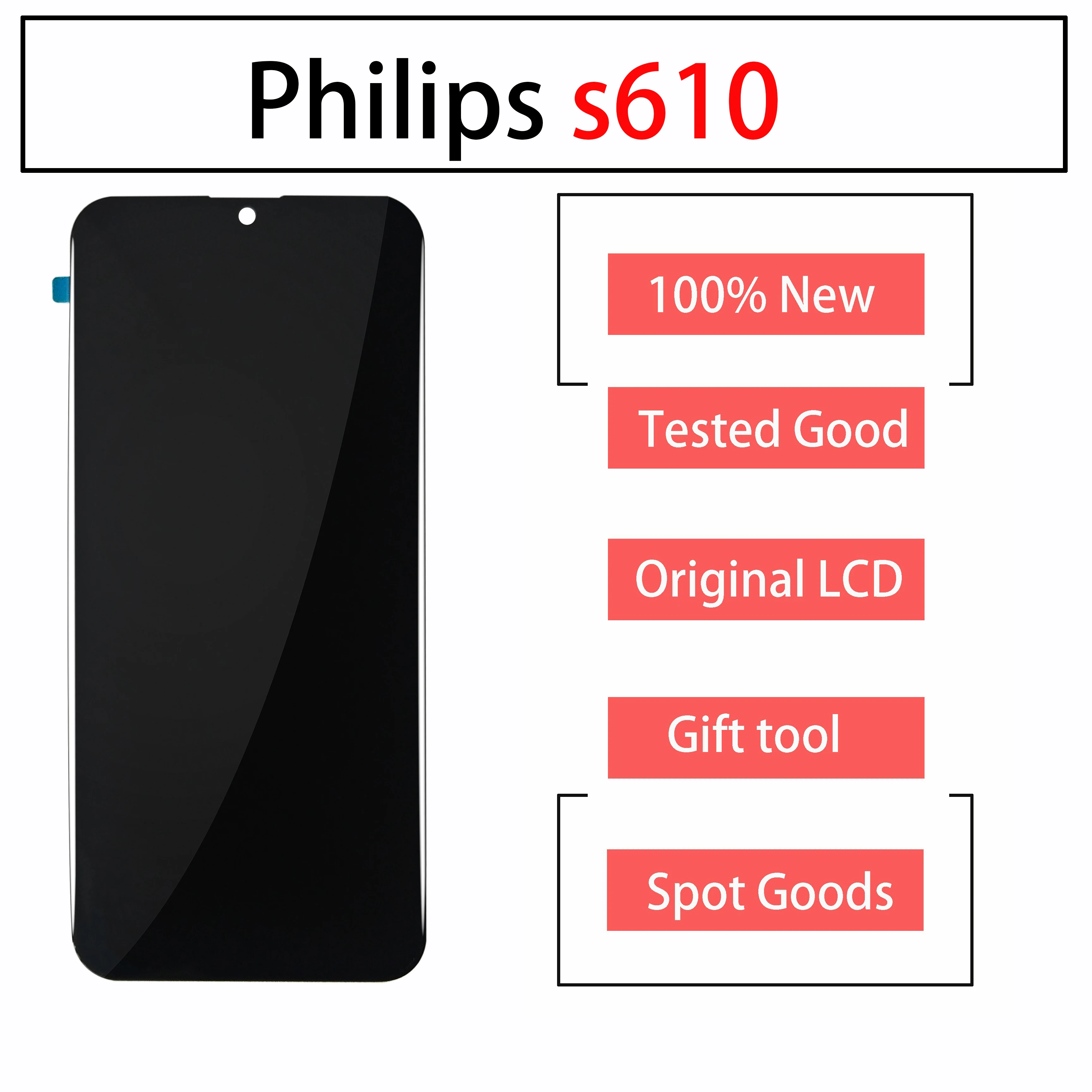 Высокое качество оригинал для Philips s610 ЖК-дисплей сенсорный экран дигитайзер