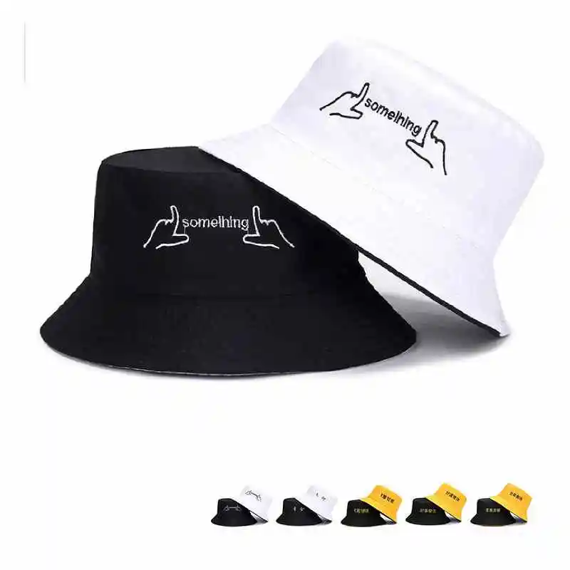 2019 Casual Cute Sun Hat Chinese Letter Strawberry Embroidery Bucket Men Women Hip Hop Caps Summer Fold Both Sided Beach | Аксессуары