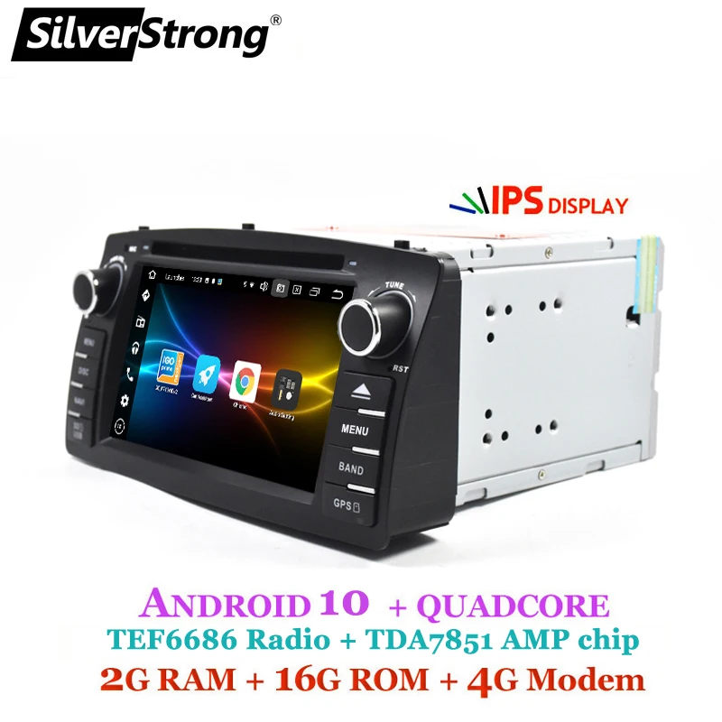 4G Android 10 COROLLA E120 автомобильный DVD gps для TOYOTA corolla ex Универсальный радио SilverStrong 2din навигация android DVD