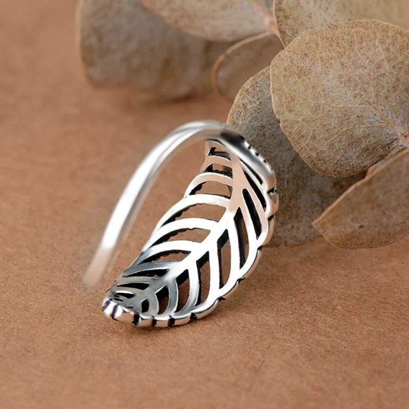925 пробы серебро указательный палец кольцо для женщин Ретро-мода индивидуальный стиль простое открытие регулируемые античные серебряные ювелирные изделия