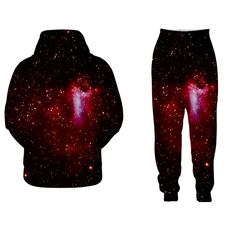 025 Black Univers Парные одинаковые комплекты из 2 предметов одежда звезды комплект для мужчин и женщин осенние толстовки с капюшоном пуловер Топы+ брюки - Цвет: 025 Black Univers