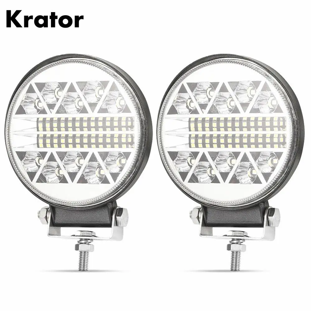 Krator 2 шт. 68 Вт белый светодиодный светильник, круглый светодиодный прожектор, прожектор, светильник для вождения, 12 В, 24 В, водонепроницаемый