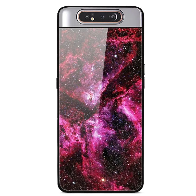 19 Для samsung A80 чехол закаленного стекла Звездный космический жесткий чехол для samsung Galaxy A80 A805F SM-A805F TPU бампер A 80 чехол для телефона - Цвет: 19
