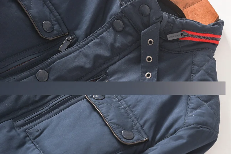 105go Men'S Wear Winter New Style Handsome Slim Fit Small Stand Collar Multi-pockets Cotton Coat Workwear Cotton-padded Clothes