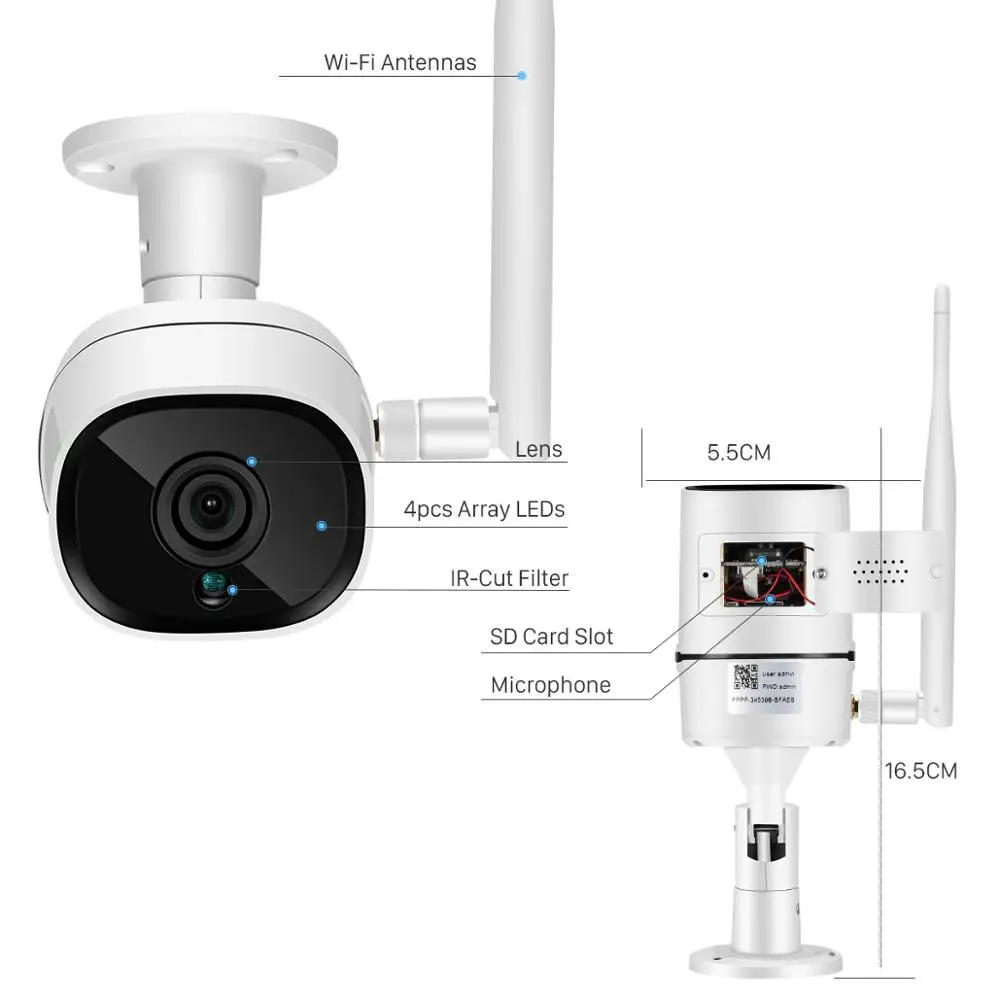 1080P Wifi IP камера двухсторонняя аудио ONVIF 2MP безопасности видео Беспроводная Ai