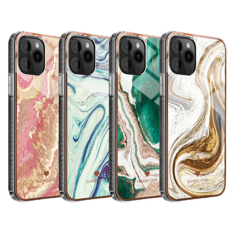 

Geometric Marble Phone Cases For iPhone 12 Mini 12 11 Pro Max XR X XS Max 7 8 Plus For SE 2020 Soft IMD Electroplated Back Cover