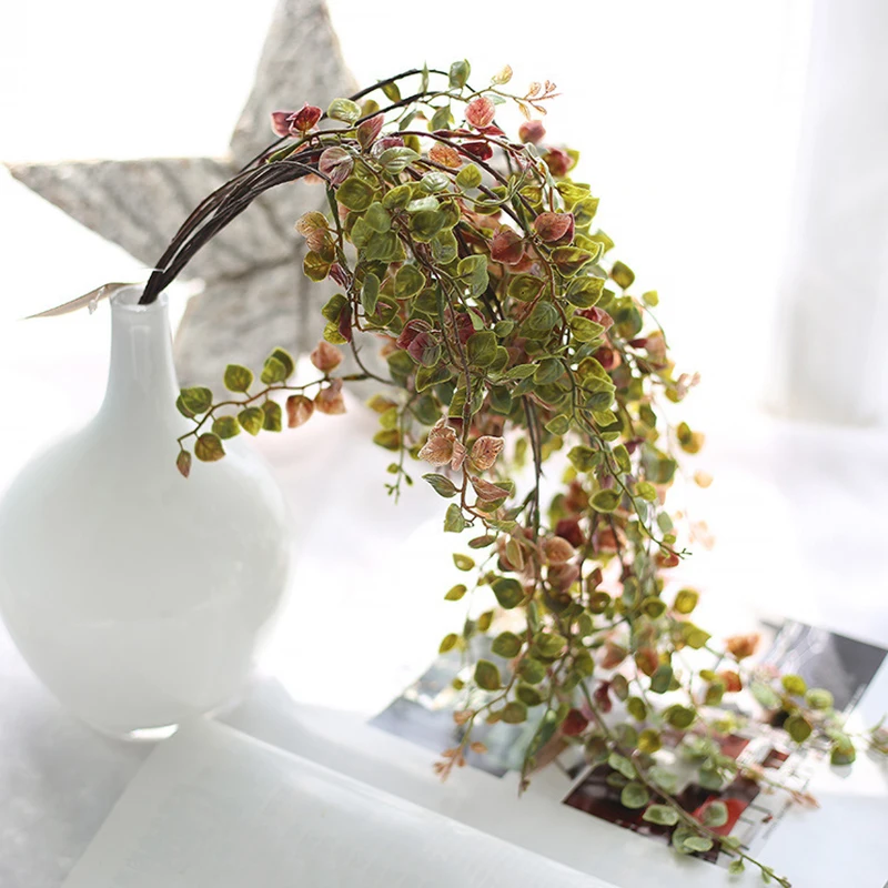 

60cm Home Decor Green Plant Artificial Flower Leaf Polyethylene Fake Hanging Decorative Wedding Garland Wall Home