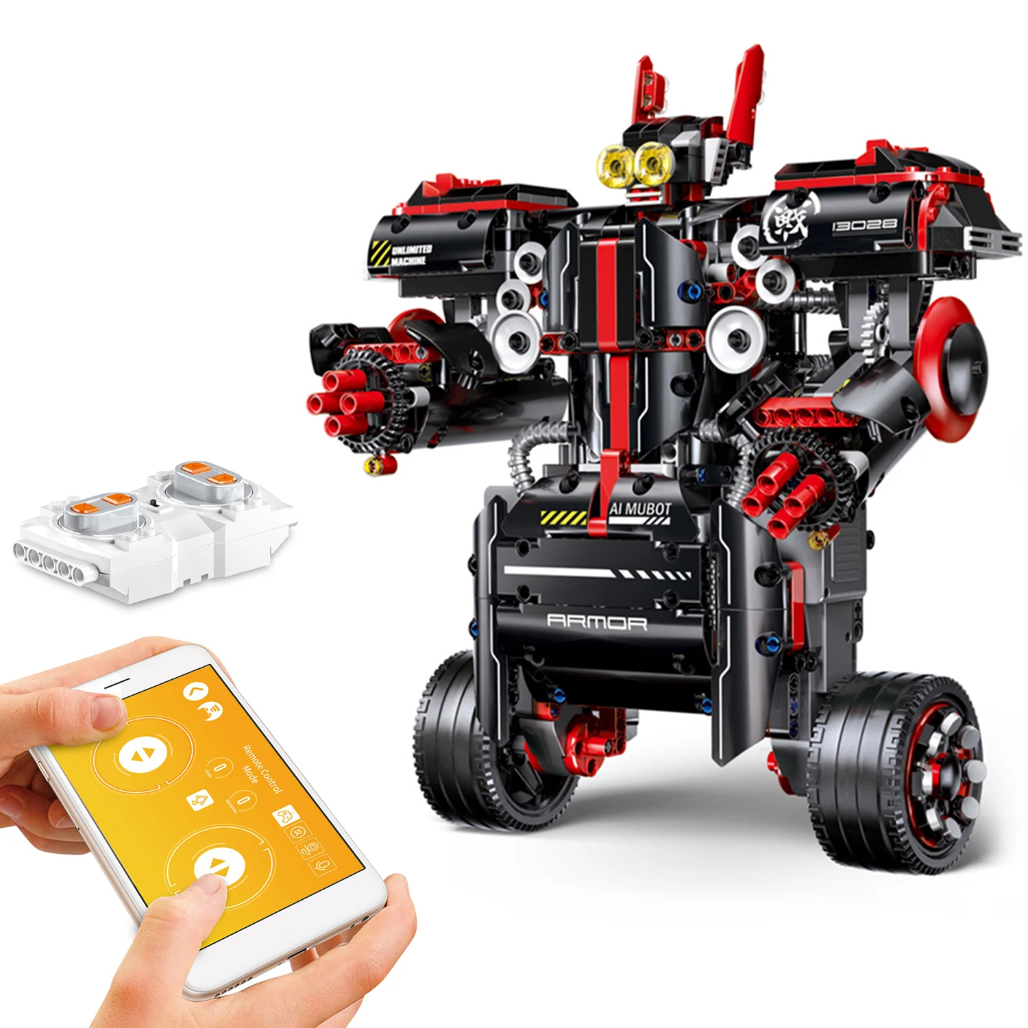 

RC Robot RC Educational Building Blocks DIY Assembly Balanced Programming RC Robot 2.4G Remote Control APP Control Toys for Kids