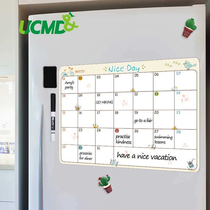 Магнитная деталь сухое стирание ежедневник ежемесячный календарь план список