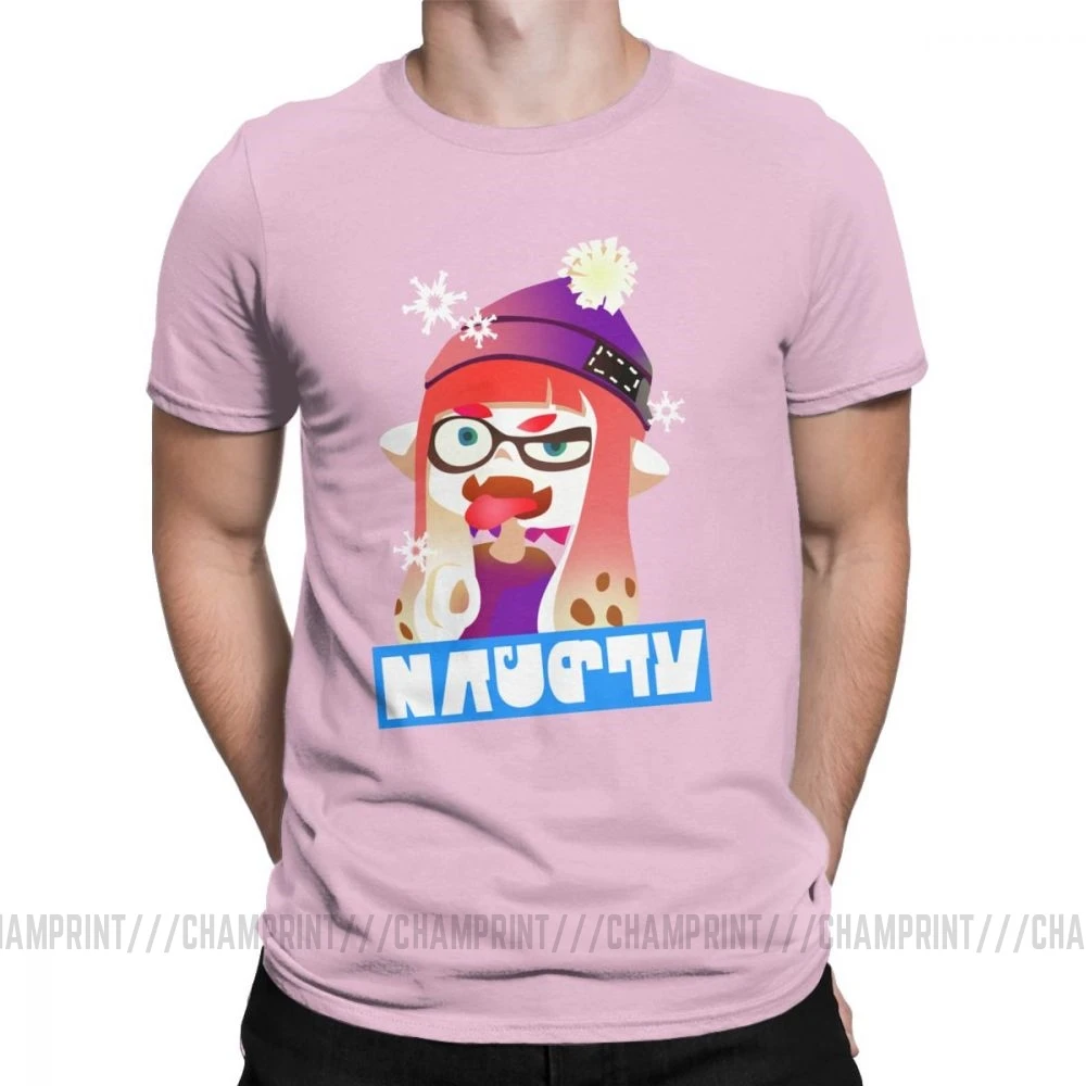 Мужские футболки с рисунком из мультфильма Splatfest Team Naughty Splatoon Детская Хлопковая