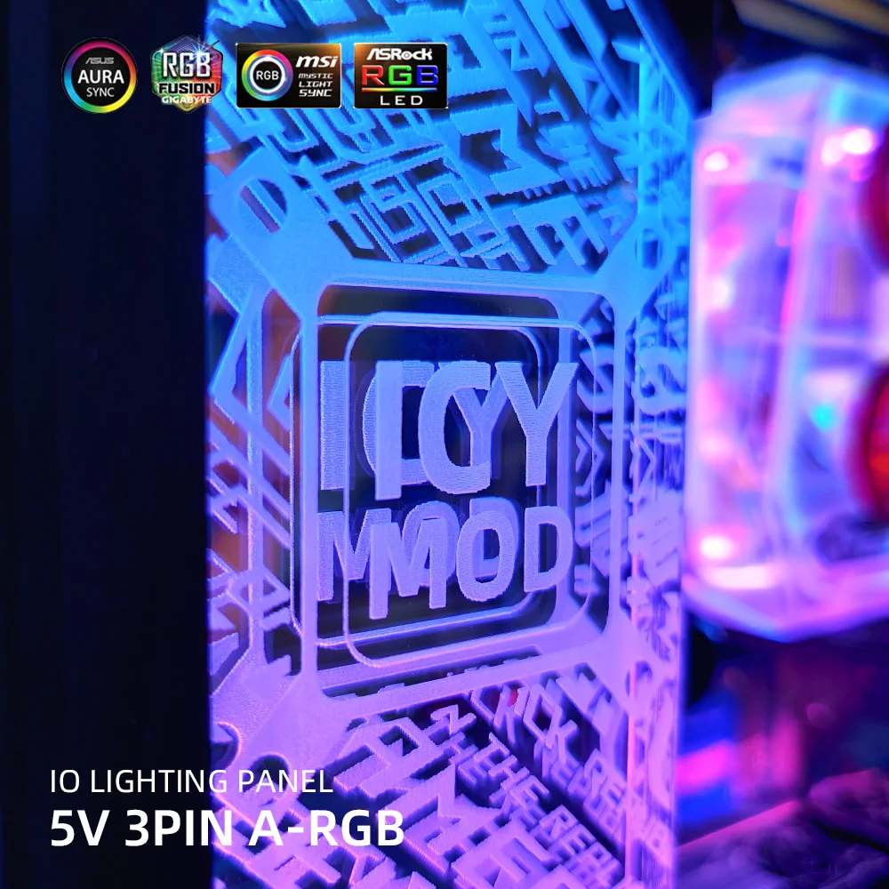 Rgb placa-mãe io iluminação painel personalizável mobo