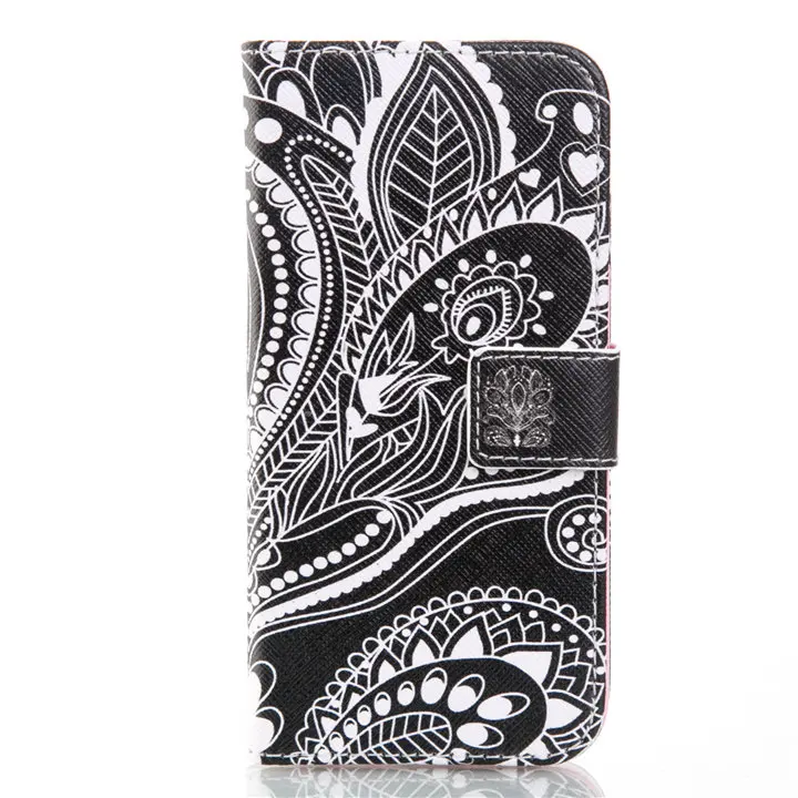 Black Flowers Чехол для Apple iPhone 6, 6S Plus, 6 Plus, модный кожаный чехол-книжка с изображением цветов лаванды, коалы для девочек, чехол-книжка для телефона, Fundas P23Z - Цвет: Black Flowers