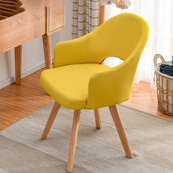 

Modern Wood Restaurant Economical Backrest Chairs Nordic Scandinavian Style Lazy Dinning Chairs Creative Home Bedroom IMS Stools