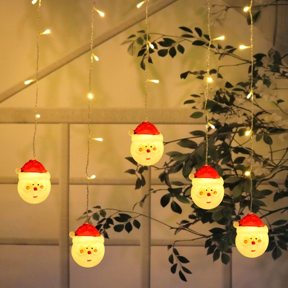 3,5 метров 96 Светодиодный Рождественский светильник Санта Клаус Фея наружная Водонепроницаемая светящаяся гирлянда для спальни гирлянда - Испускаемый цвет: Warm White