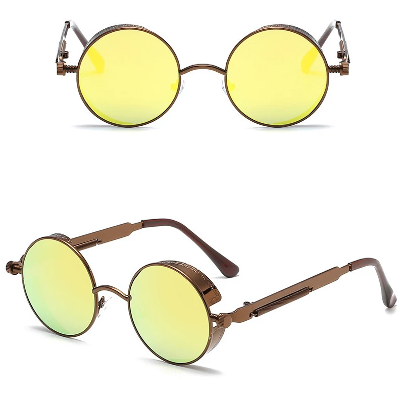 07 Round Metal Cycling Eyewear Protective Antifog Glasses Work Men Safety Welding Glasses Brand Designer Retro Vintage UV400 - Цвет: 07