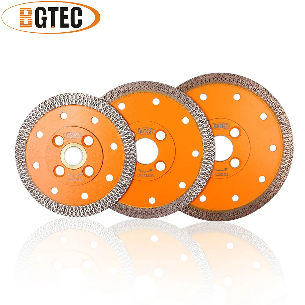 BGTEC 1pc 4/4.5/5inch Diamond Cutting Disc X Mesh Turbo Ceramic Porcelain Tile Marble Cutter Plate Saw Blade 105/115/125mm bgtec dia105 115 125mm diamond cutting disc superthin mesh rim ceramic porcelain saw blade tile cutter 4 4 5 5inch granite