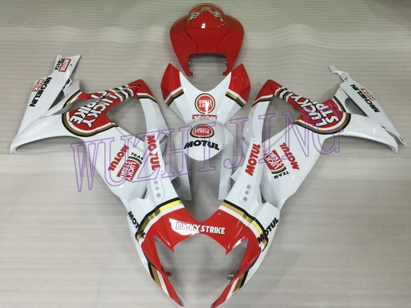 Набор для всего тела GSXR600 2007 Пластик Обтекатели GSXR750 2006 белые, красные Обтекатели Наборы GSX R 750 2006-2007 K6 - Цвет: INJECTION mold