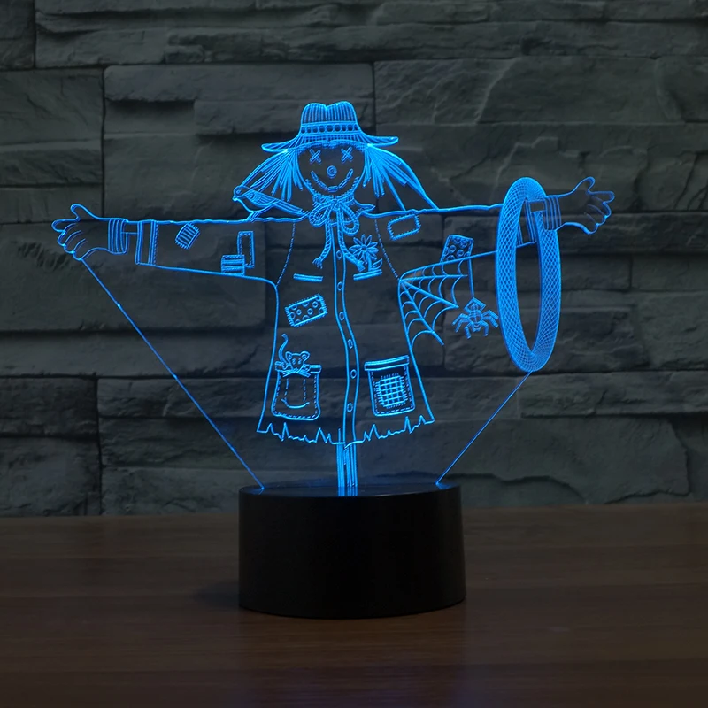 

Scarecrow 3d Lamp Dummy 7 Color Led Night Lamps For Kids Touch Led Usb Table Lampara Lampe Baby Sleeping Nightlight Power Bank