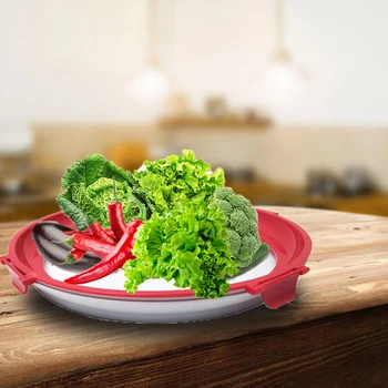 

Kitchen Supplies Refrigerator Reusable Food Preservation Tray Round Household Fish Sealed Keep Fresh Storage Container Meat