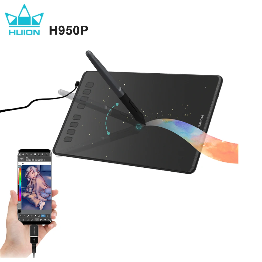 Huion h430p comprimidos digitais micro assinatura usb gráficos desenho  caneta tablet osu jogo bateria-livre tablet mesa digitalizadora - AliExpress