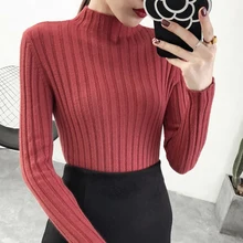 shintimes Women Sweater 2020 Casual Turtleneck Knitted Sweater Winter Female Pullover Woman Sweaters Long Sleeve Womens Clothing