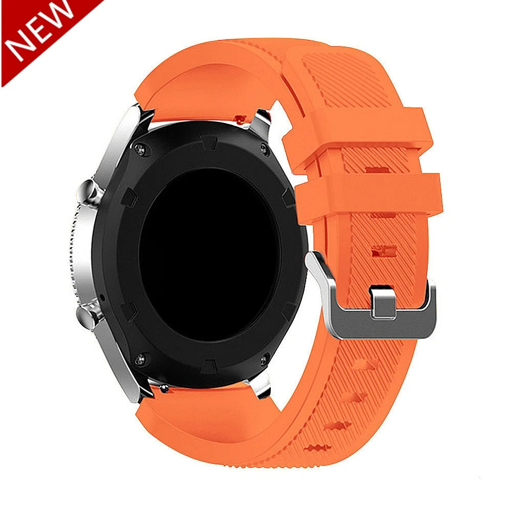 Шестерни s3 Frontier для samsung Galaxy Watch 46 мм/42 мм/Активный 2 ремешок 20/22 мм силиконовый браслет huawei часы GT ремень S2 42 46 - Цвет ремешка: Emma Orange