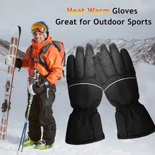 

2pcs Winter Skiing Waterproof Electric Heated Gloves Anti-Cold Motorcycle Cycling Sports Hand Warmer Thermal Full Finger Gloves