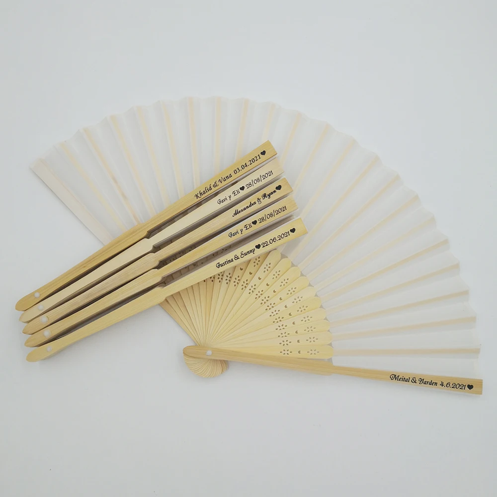 Personalized Wedding Gift Fan 100pcs Auviderin with Names Wedding Promotional