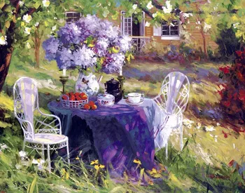 

14/16/18/28/27 Garden painting scenery For Embroidery Needlework DMC DIY Cross Stitch Kits Handmade Art Wall Decor