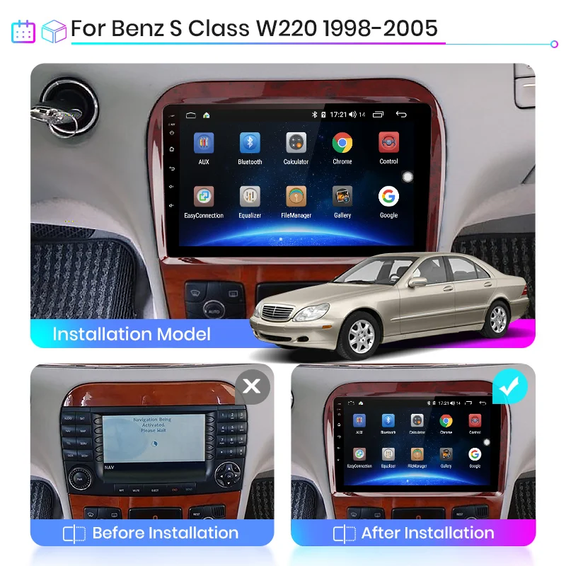 Junsun V1 pro Android 10 для Mercedes Benz S Class W220 S280 S320 S350 S400 S430 S500 S600 1998 2005 автомобильное радио