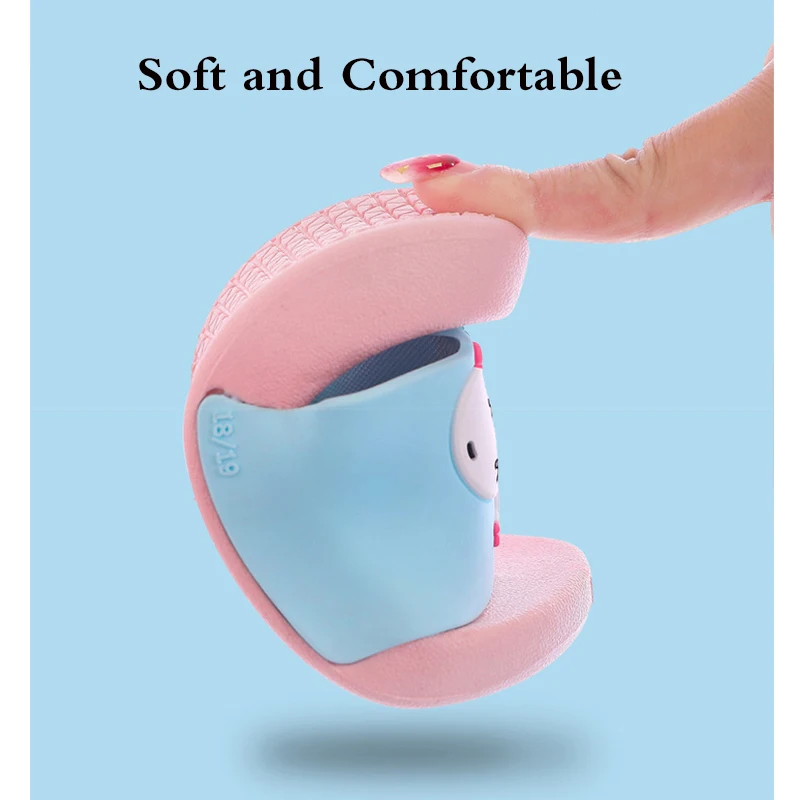 Cartoon Baby Girls Slippers Summer Rainbow Toddler Shoes Kids Indoor Anti-Slip PVC Slippers Soft Bottom Children Shoes B0022