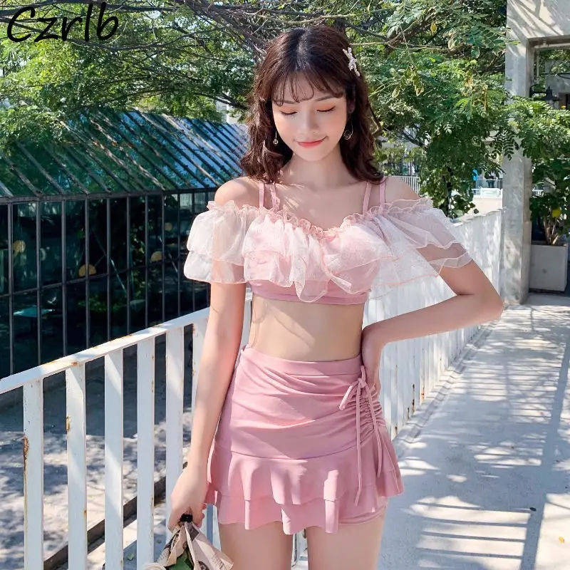 Bikini Set Women Summer Sexy Elegant Backless Tender Ruffles Fashion