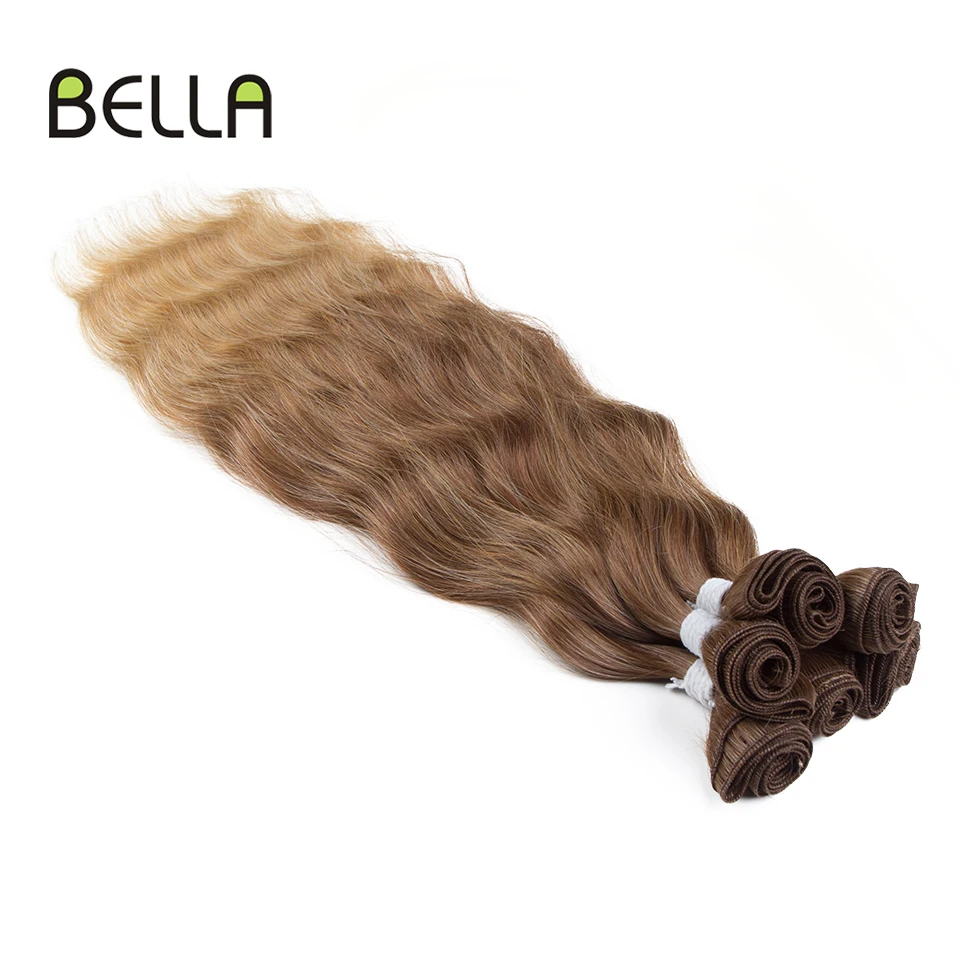 hair extensions FASHION IDOL Water Wave Hair Bundles Synthetic Hair Extensions Ombre Blonde Brown Cosplay Weave Bundles 20 inch 6Pcs