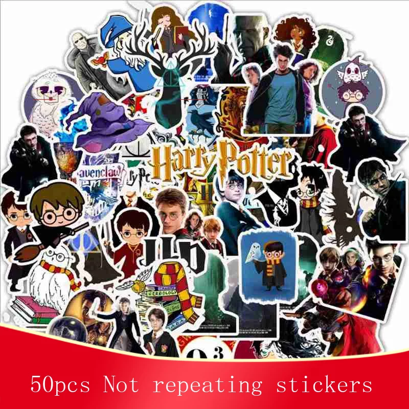 50 шт. Гарри мультфильм липкий водонепроницаемый стикер s чемодан для скейтборда гитара багаж ноутбук классический телефон многоразовая наклейка игрушки