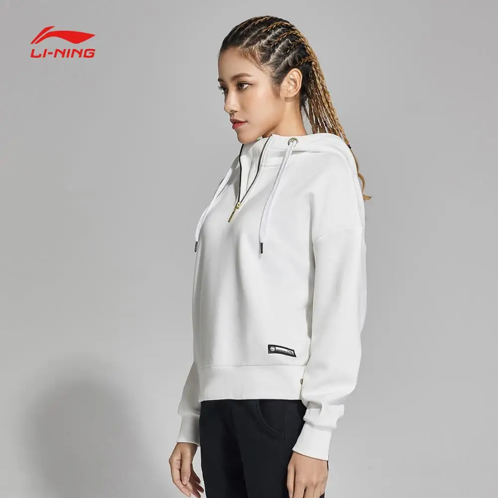 Распродажа) Li-Ning Женская Толстовка BAD FIVE для баскетбола, теплый флис, 66% полиэстер, 34% хлопок, подкладка, спортивный свободный свитер AWDN798 WWW988