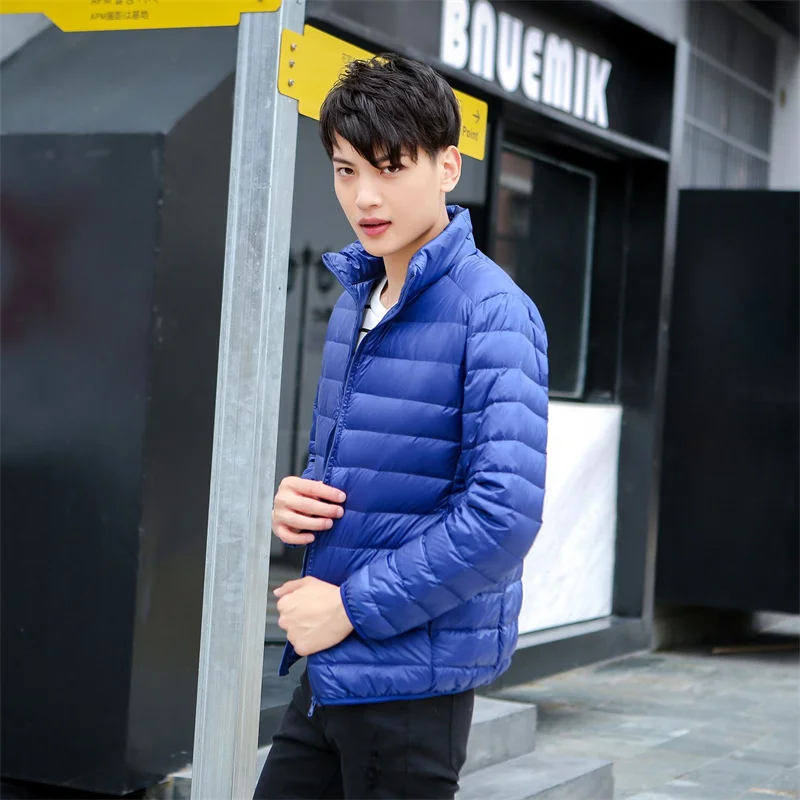 Men Autumn winter Ultra Lightweight Packable Down Jacket Waterproof Windproof Down Coat Large Size Men Jackets