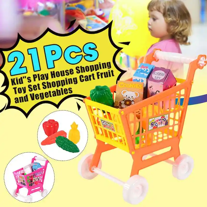 child's plastic shopping cart