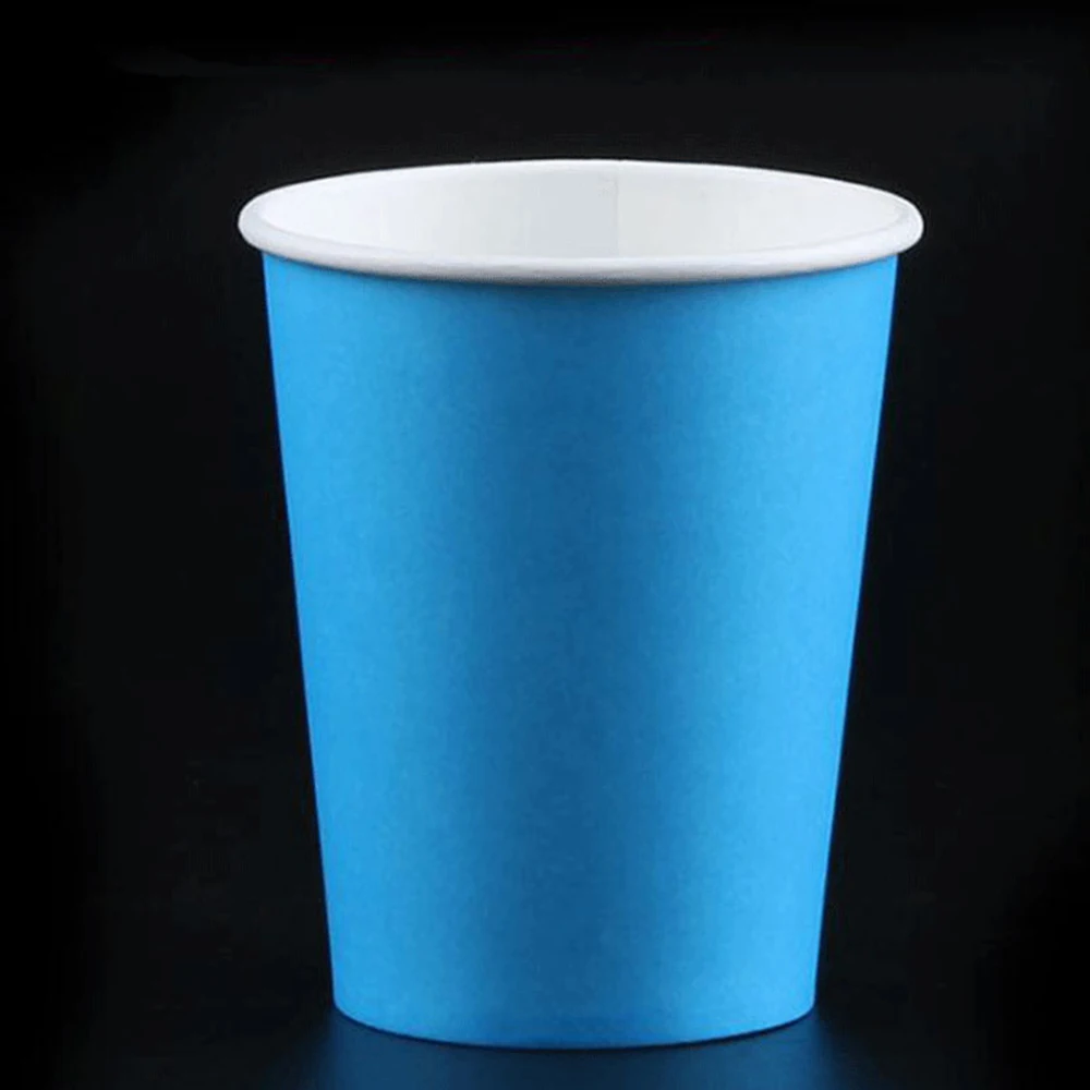 Sky blue 10 шт., вечерние одноразовые бумажные стаканчики для сока, декоративные стаканчики для детского дня рождения, свадьбы, пикника - Цвет: Sky blue
