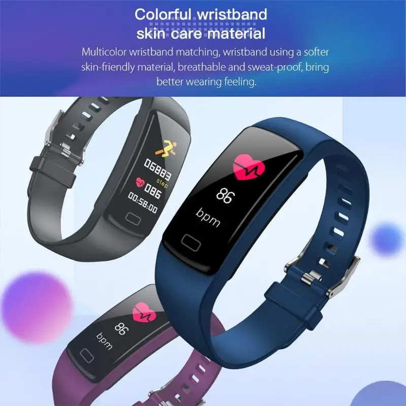 Умный Браслет Y9 с Bluetooth, монитор сердечного ритма, шагомер, 0,96 дюймов, цветной дисплей, мониторинг кислорода в крови, IP67, спортивный браслет