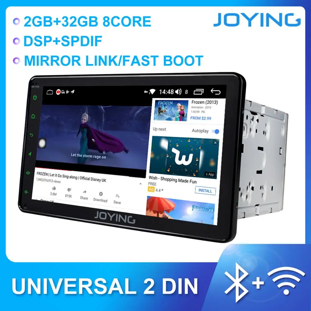 Автомагнитола JOYING 2 din Android 8 1 дюймов IPS HD сенсорный экран Гб ОЗУ поддержка