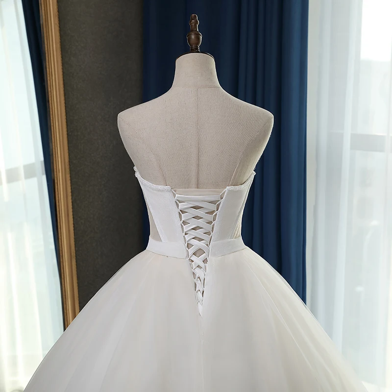 Fansmile с открытыми плечами качественное свадебное платье Vestido De Noiva размера плюс Индивидуальные свадебные платья свадебное платье FSM-065F