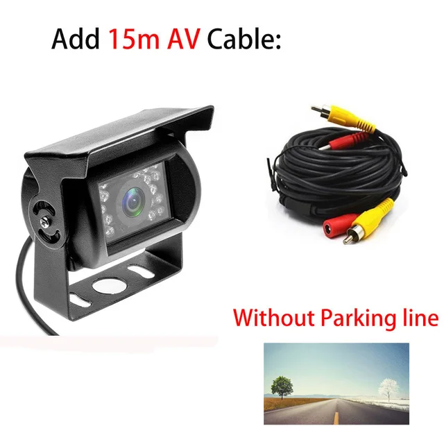 AMPrime Bus& Truck Backup Camera Waterproof 18 IR LED Car Rear Vehicle Camera 12V Reversing Parking Rearview Cam Night Vision - Название цвета: 15M AV Cable (NTSC)