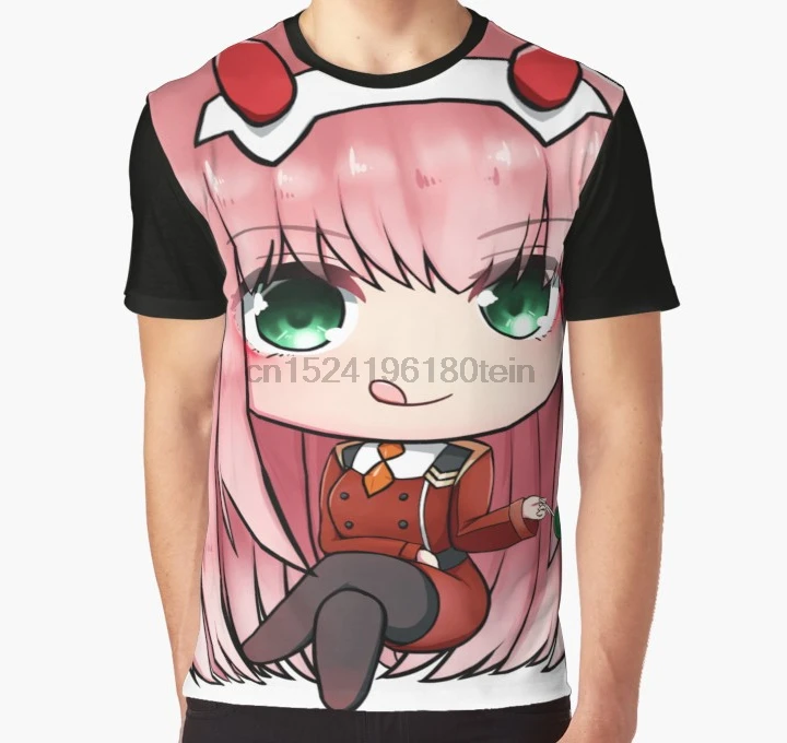 По всей печати 3D футболка для мужчин забавная Zero Two 002 стикер | Мужская одежда