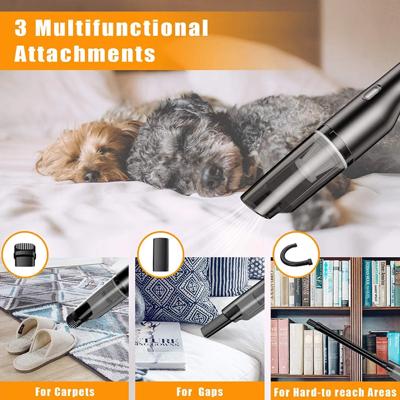 US $23.30 Handheld Auto Vacumm Cleaner Mini Wireless Car Vacuum Cleaner Super Strong Suction 5500 Pa 60W Portable For Car Home Pet Hair