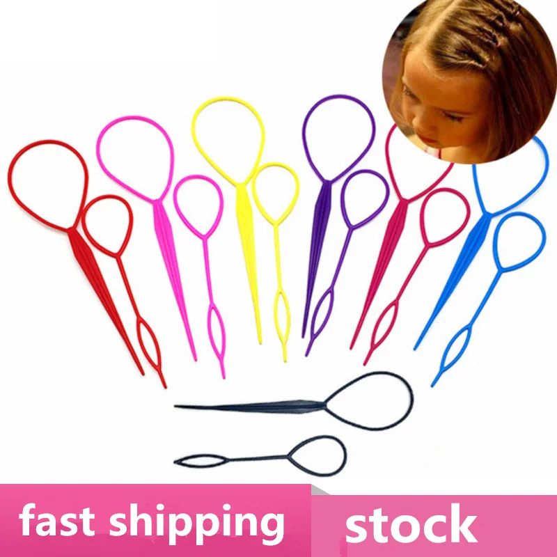 

2 Pcs/set Ponytail Hair Styling Tools Plastic Hair Braid Ponytail Styling Maker Clip Tool Beauty Accessories Hairdressing