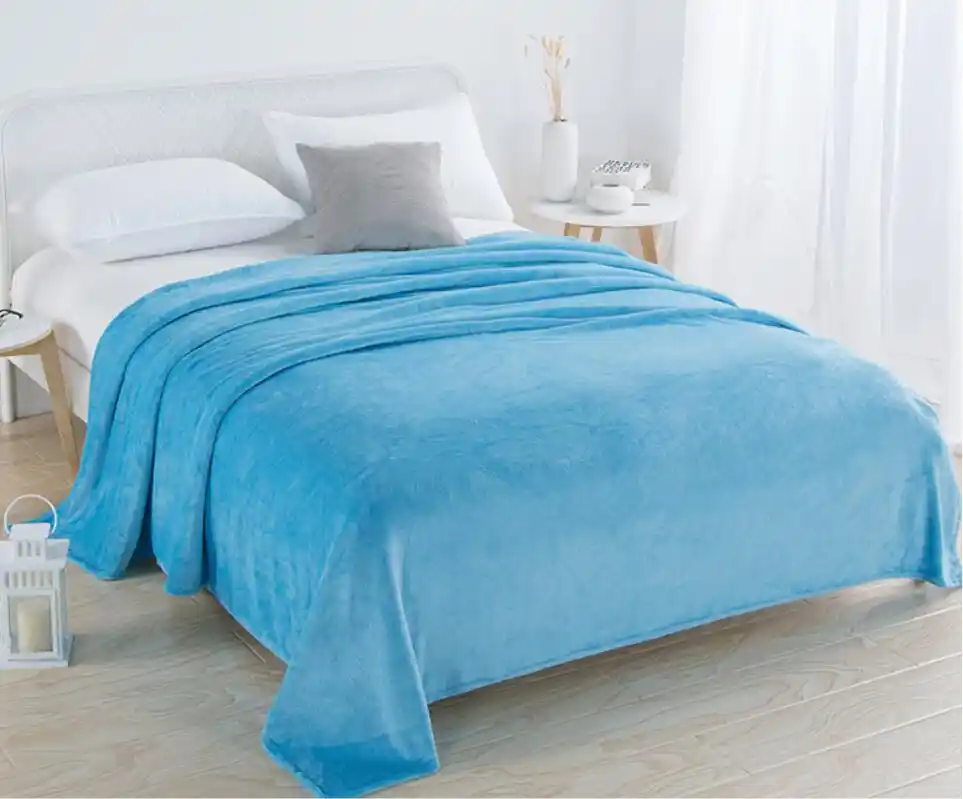 Couverture Polaire Bleu Corail Doux Et Chaud Drap D Hiver Couvre Lit Canape Plaid Solide Leger Lavage Mecanique Flanelle Aliexpress