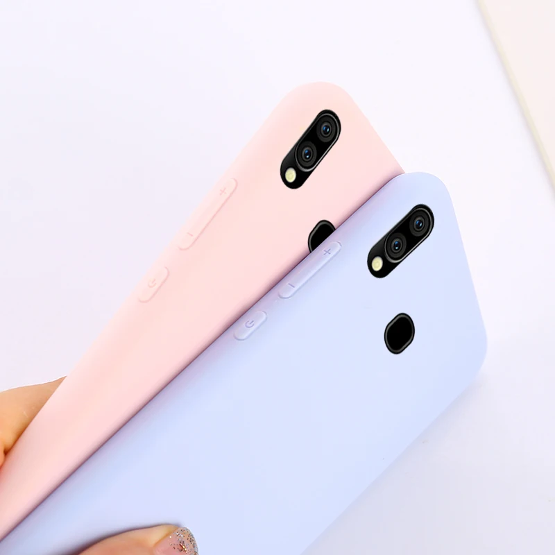Твердые Карамельный цвет силиконовый чехол для samsung Galaxy A50 A30 A40 A10 A20 A70 M20 A7 A750 A20S A30S M30S A50S гелевый чехол-накладка