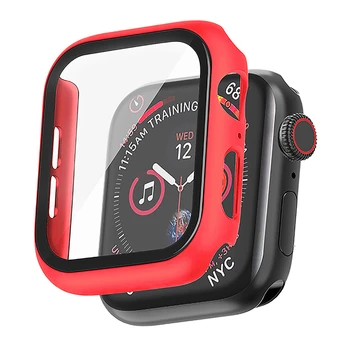 

Tempered Glass Film Cover Watch Case for Apple Watch 1/2/3 38mm 42mm Smartwatch Full Screen Protector PC Bumper Protective Shell