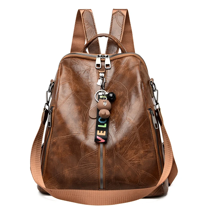 

Women 100% PU Leather Backpack High Quality Youth Backpacks for Teenage Girls Female School Shoulder Bag Bagpack 2019 New