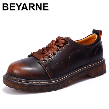 

BEYARNE Women's Oxford Shoes, Genuine Leather Sneakers, Vintage Casual Oxford Shoes, Women's Oxford Shoes, FootwearL091